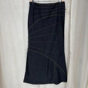 Vintage Bisou Bisou denim maxi skirt